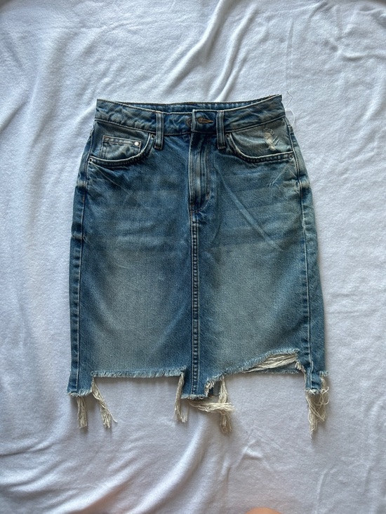 H&M Dresses & Skirts - H&M Blue Distressed Denim Pencil Skirt